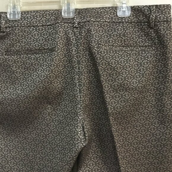 Joe Fresh Women Size 12 Ankle Pants Slacks Tan Gray Brocade Inseam 28 Slim Leg - Picture 4 of 10